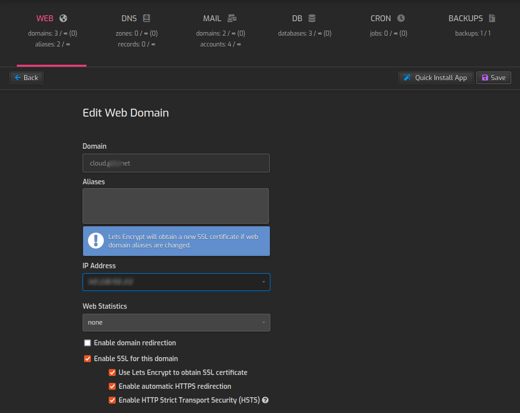 Hestia Control Panel